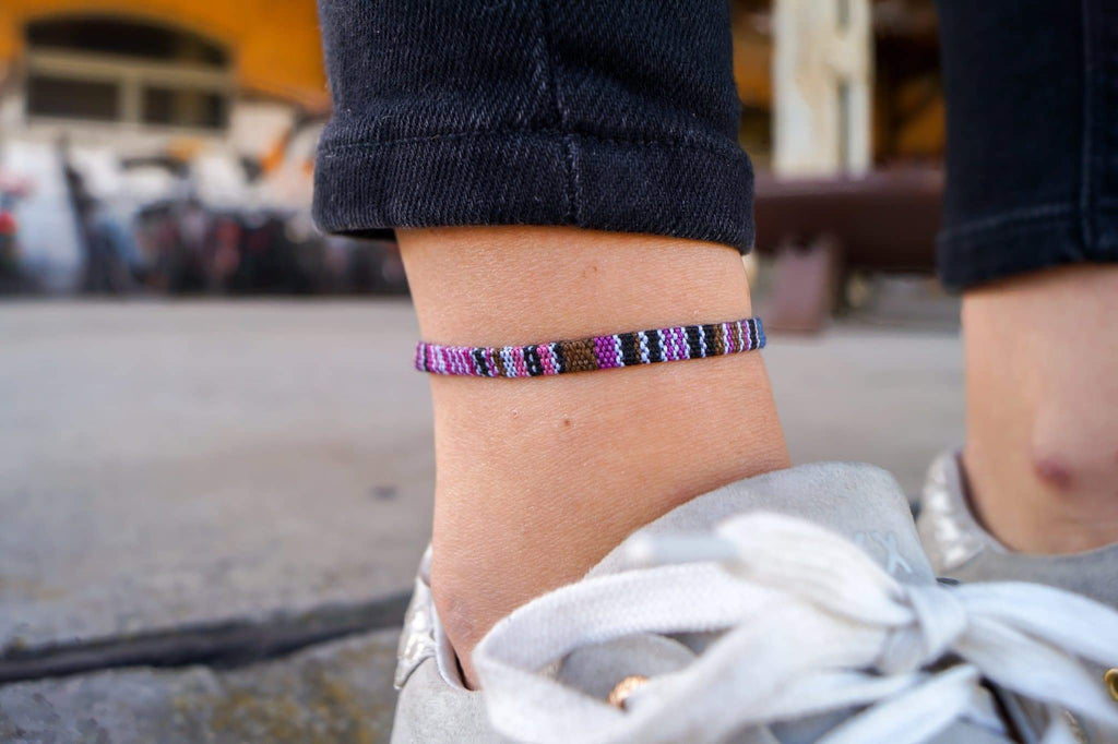 Boho Surfer Anklet Flat - Deep Purple