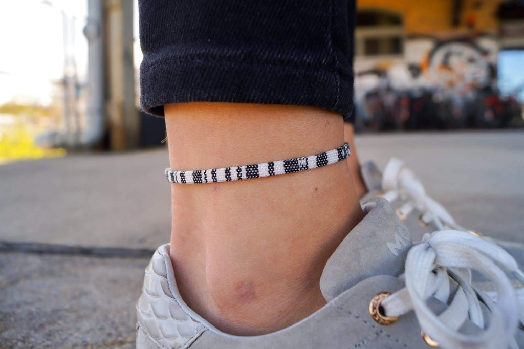 Boho Surfer Anklet Flat - White