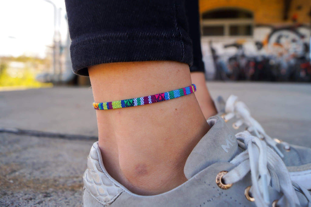 Boho Surfer Anklet Flat- Turquoise