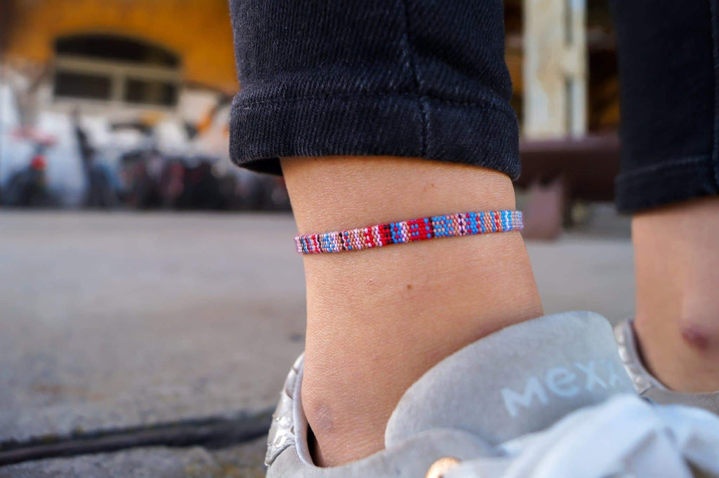 Boho Surfer Anklet Flat - Multi Color