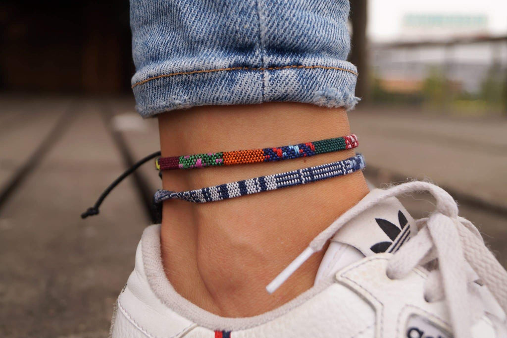 Anklet Pack - Blue/White & Ethno