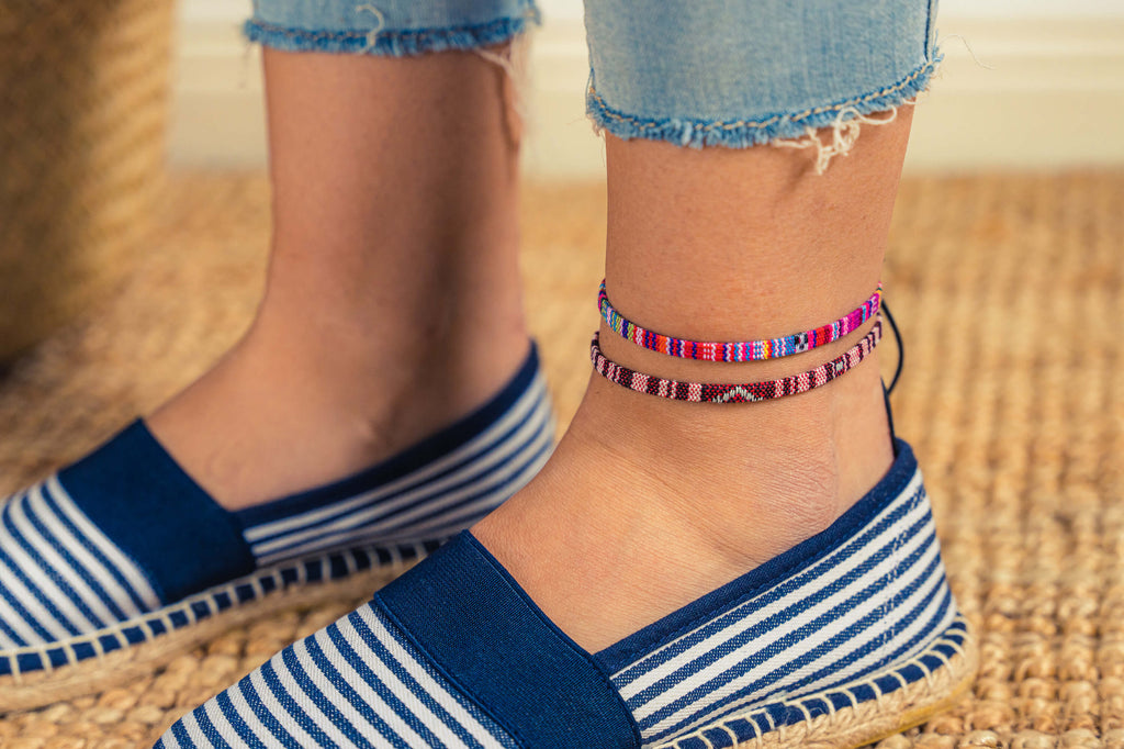 Anklet Pack - Ruby & Pink