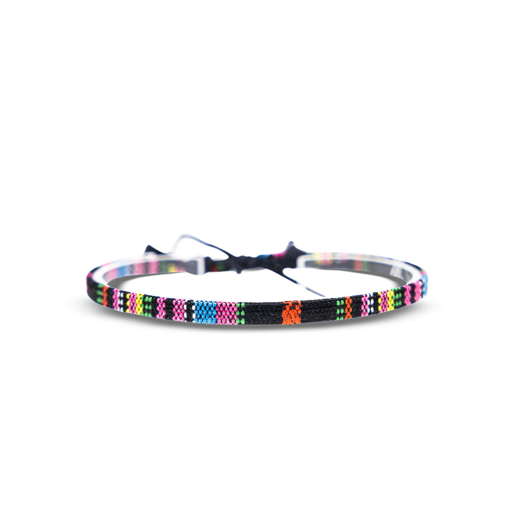 Boho Surfer Bracelet - Black-Pink