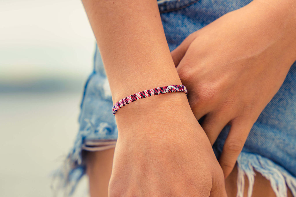 Boho Surfer Bracelet - Ruby Red