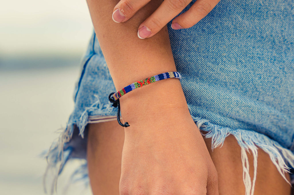 Boho Surfer Bracelet - Blue Ethno